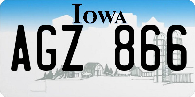 IA license plate AGZ866