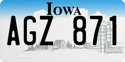 IA license plate AGZ871