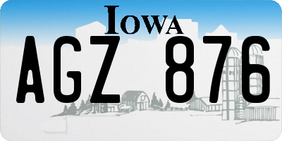 IA license plate AGZ876