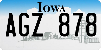 IA license plate AGZ878