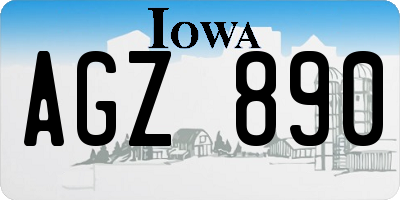 IA license plate AGZ890