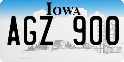 IA license plate AGZ900