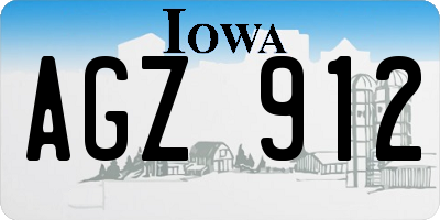 IA license plate AGZ912