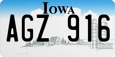 IA license plate AGZ916