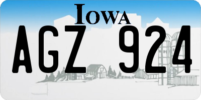 IA license plate AGZ924