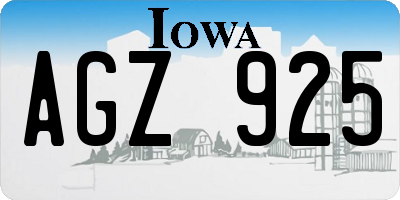 IA license plate AGZ925