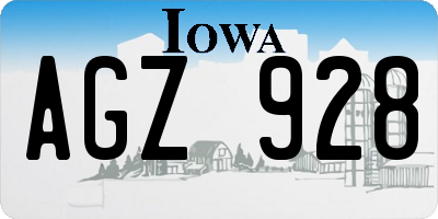 IA license plate AGZ928