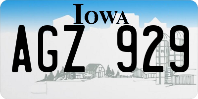 IA license plate AGZ929