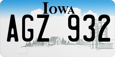 IA license plate AGZ932