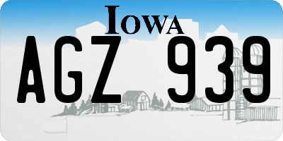 IA license plate AGZ939