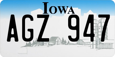 IA license plate AGZ947