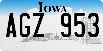 IA license plate AGZ953