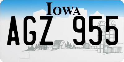 IA license plate AGZ955