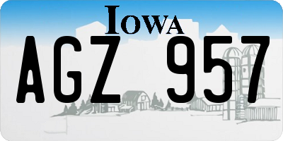 IA license plate AGZ957