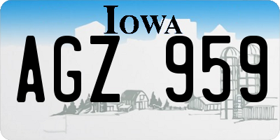 IA license plate AGZ959