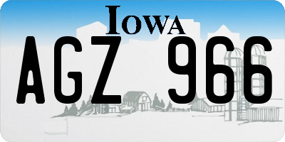 IA license plate AGZ966