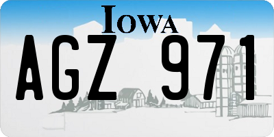 IA license plate AGZ971