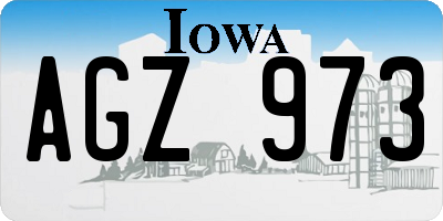 IA license plate AGZ973