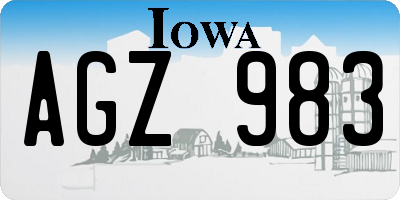 IA license plate AGZ983