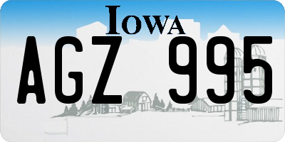 IA license plate AGZ995