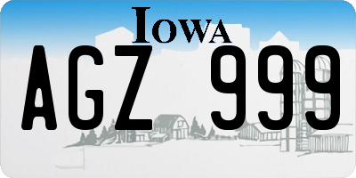 IA license plate AGZ999