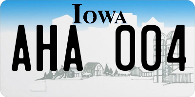 IA license plate AHA004