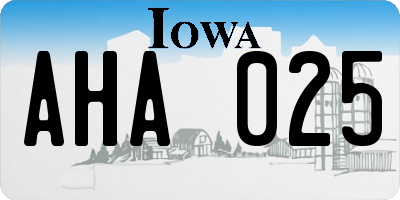 IA license plate AHA025