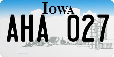 IA license plate AHA027