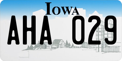 IA license plate AHA029