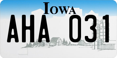 IA license plate AHA031