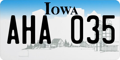 IA license plate AHA035