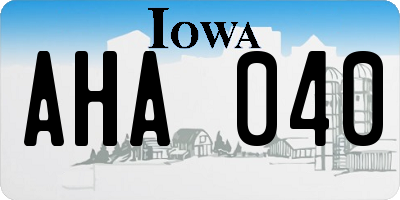 IA license plate AHA040