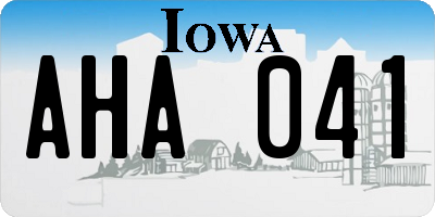 IA license plate AHA041