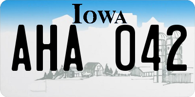 IA license plate AHA042