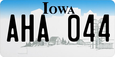 IA license plate AHA044
