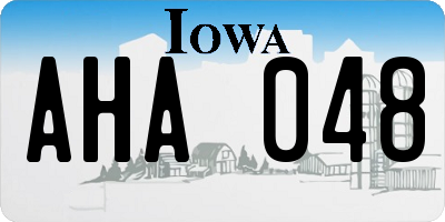 IA license plate AHA048