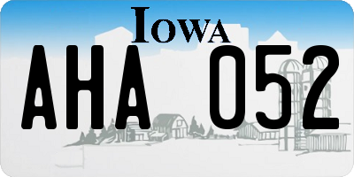 IA license plate AHA052