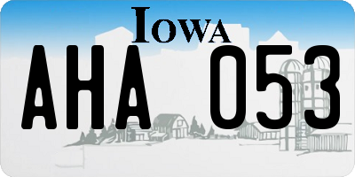 IA license plate AHA053