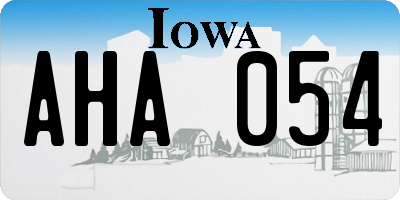 IA license plate AHA054