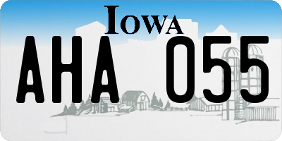 IA license plate AHA055