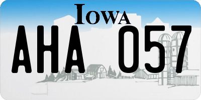 IA license plate AHA057