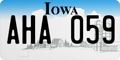 IA license plate AHA059