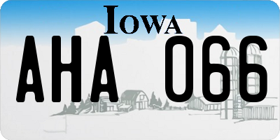 IA license plate AHA066