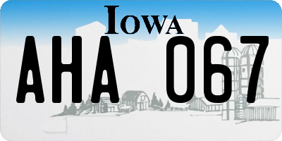 IA license plate AHA067