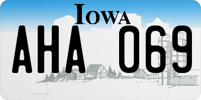 IA license plate AHA069