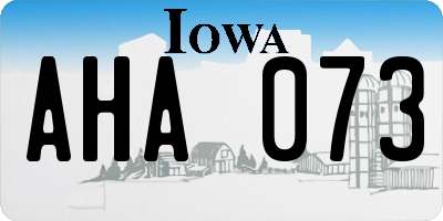 IA license plate AHA073