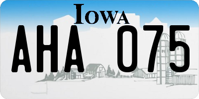 IA license plate AHA075