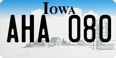 IA license plate AHA080