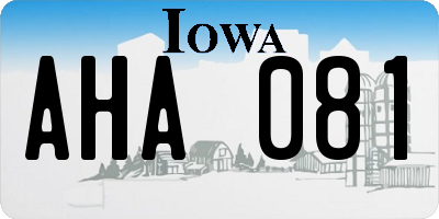 IA license plate AHA081