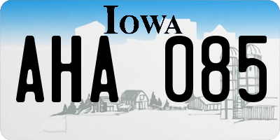 IA license plate AHA085